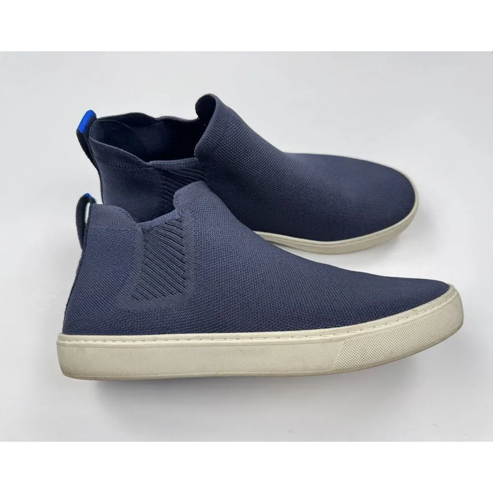 Rothy's Chelsea Boots Women 11 $145 Knit Comfort Washable Sneaker Round Toe Navy